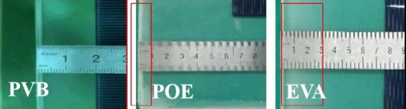 三種雙玻HAST測試結(jié)果：PVB水汽滲入0mm、POE滲入10mm、EVA滲入30mm