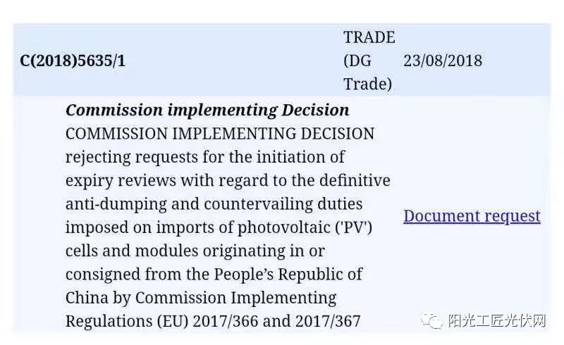 重磅！歐盟對華光伏雙反將于今年9月3日到期后取消，恢復自由貿(mào)易！