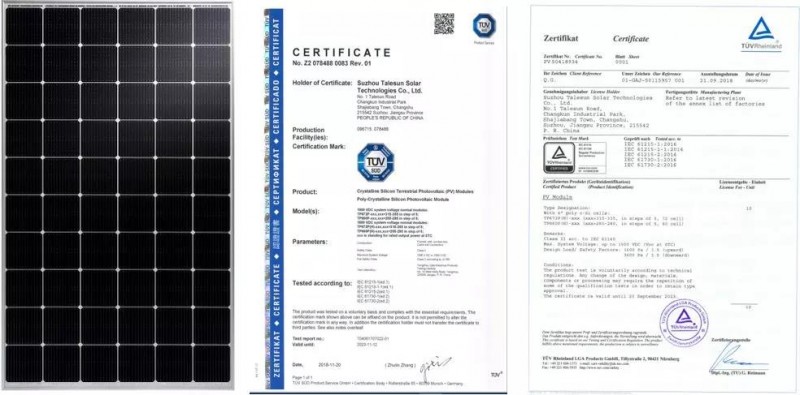 騰暉光伏新一代MBB光伏組件產(chǎn)品榮獲TÜV SUD &TÜV Rh兩大機(jī)構(gòu)IEC新標(biāo)雙認(rèn)證